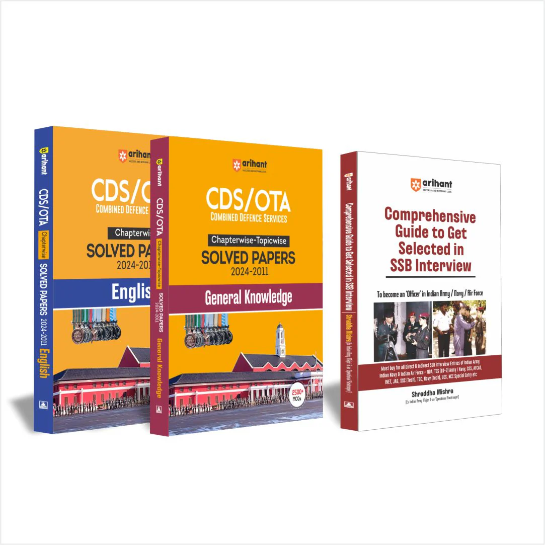 Combo CDS OTA Chapterwise-Topicwise Solved Papers + SSB Interview Guide | English Medium