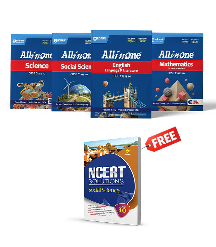 Combo of CBSE All in One Class 10th Exam 2026-2027 | English Lang. , Mathematics, Science, Social Science | With Free NCERT Solutions Social Science for Class 10th @225