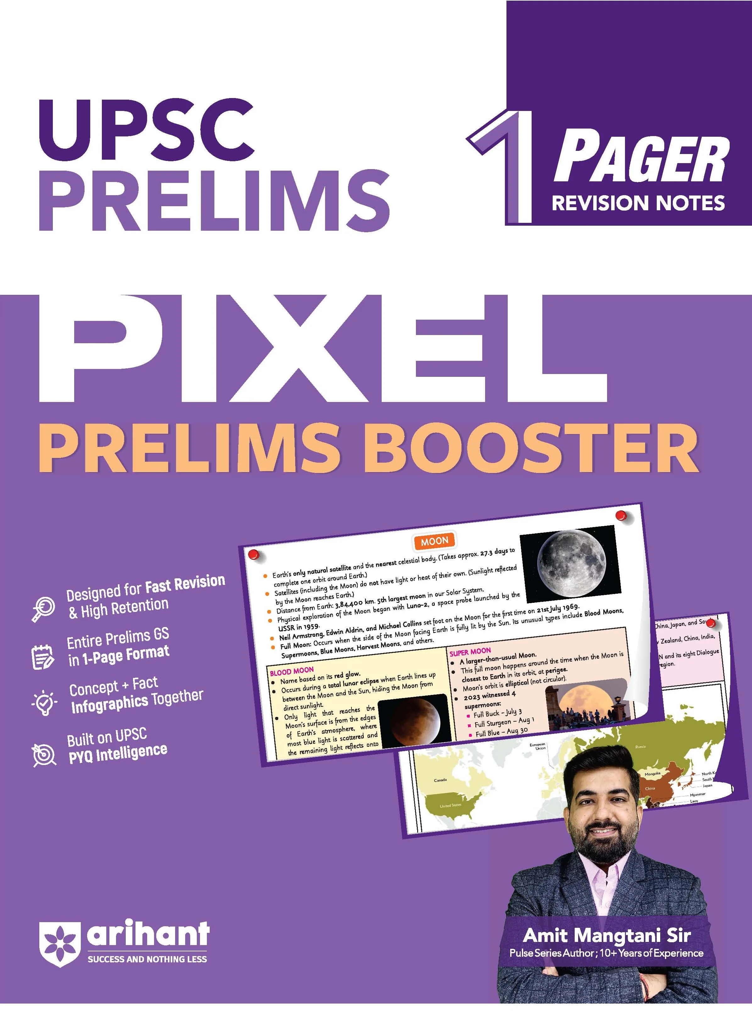 UPSC Prelims Booster | Pixel 1-Pager Revision Notes | Fast Revision, Entire Prelims GS in 1-Page Format, Concept & Fact Infographics with PYQ-Based Preparation