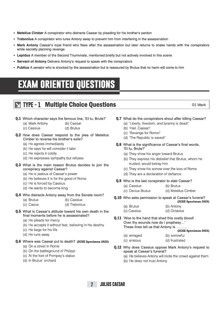 ICSE Literature in English (Paper 2))  Class  10 Exam | Quick Theory, Exam Pattern Questions & Sample Papers | As per Latest ICSE Syllabus | Que Bee 2nd Edition - Image 10