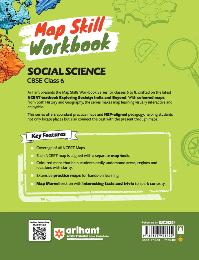 Map Skill Workbook Social Science CBSE Class 6 | As per NEP 2020 | Based on Latest NCERT Exploring Society: India & Beyond | Coverage of all NCERT Maps with ample Numbers of Practice Maps - Image 2